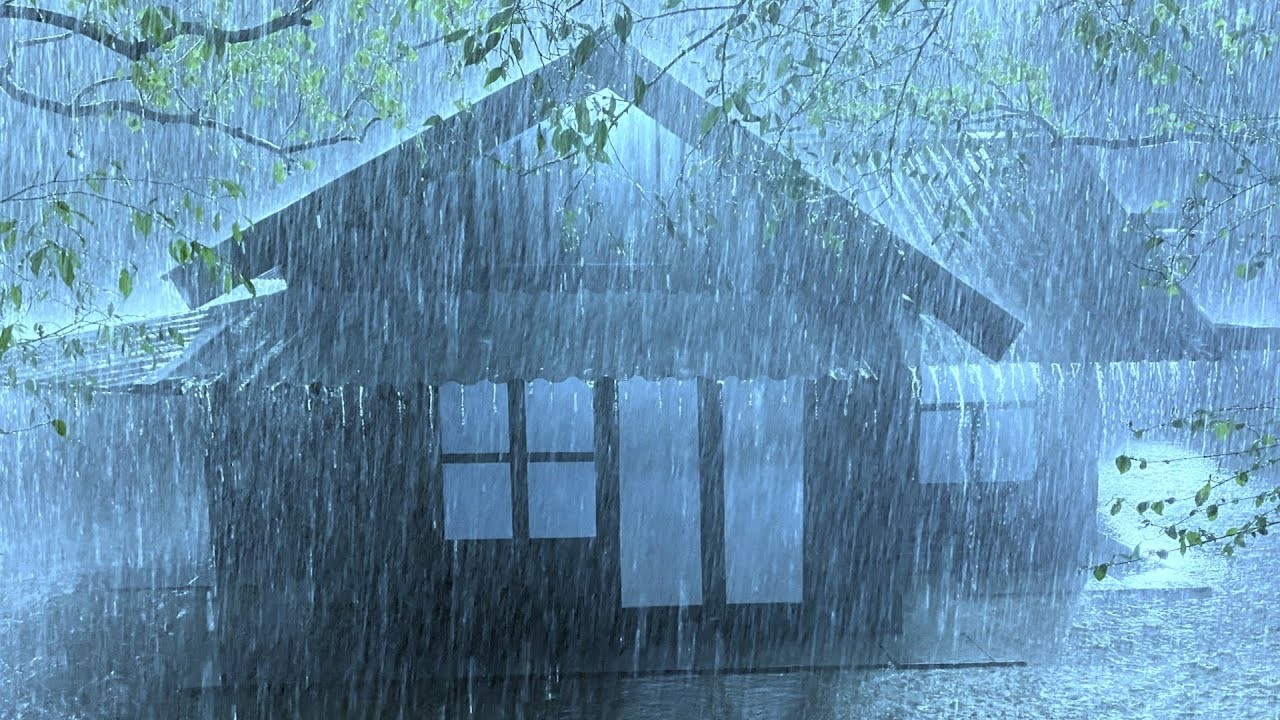 Instant Deep Sleep in 3 Minutes with Pouring Rain & Fierce Thunder on Rickety Tin Roof in Dark Night