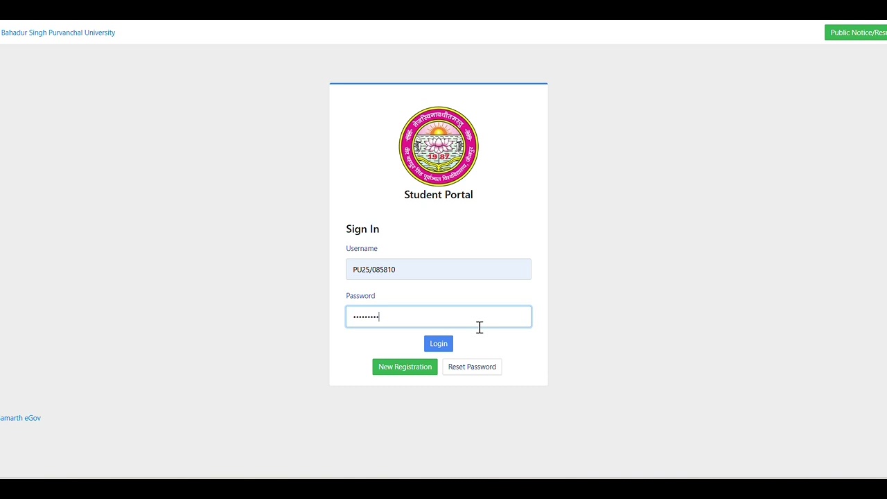 VBSPU result 1st semester on Samarth Portal