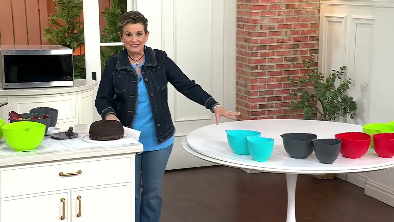 Prepology 2-Piece Silicone Mixing Bowls w/ Pour Spouts on QVC