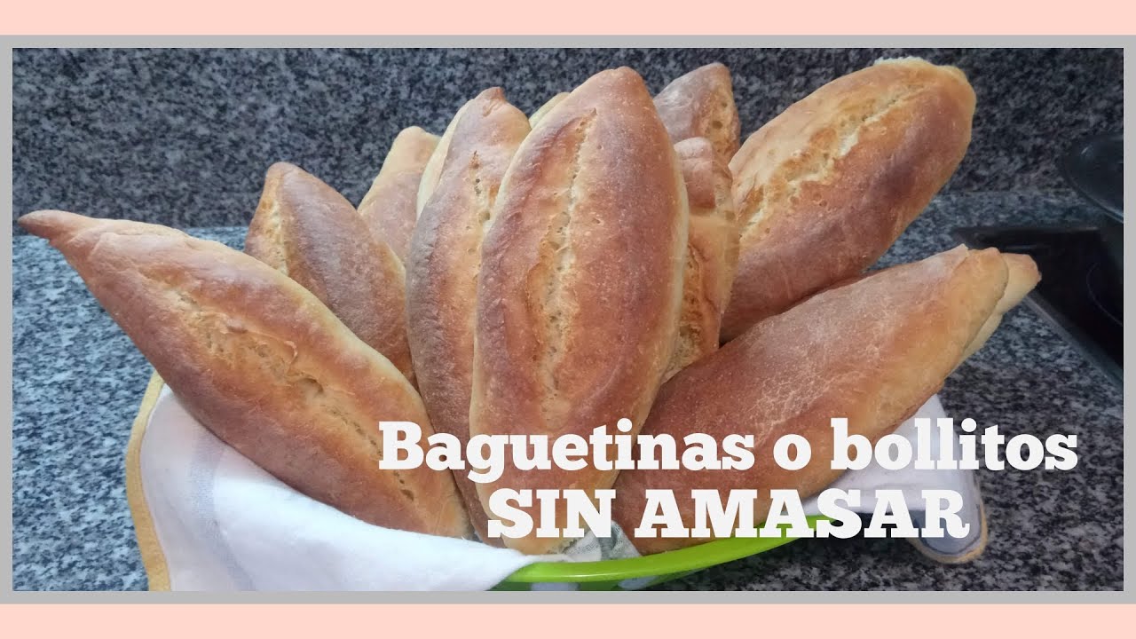 PAN SIN AMASAR DE CORTEZA CRUJIENTE BAGUETTINAS O BOLLITOS