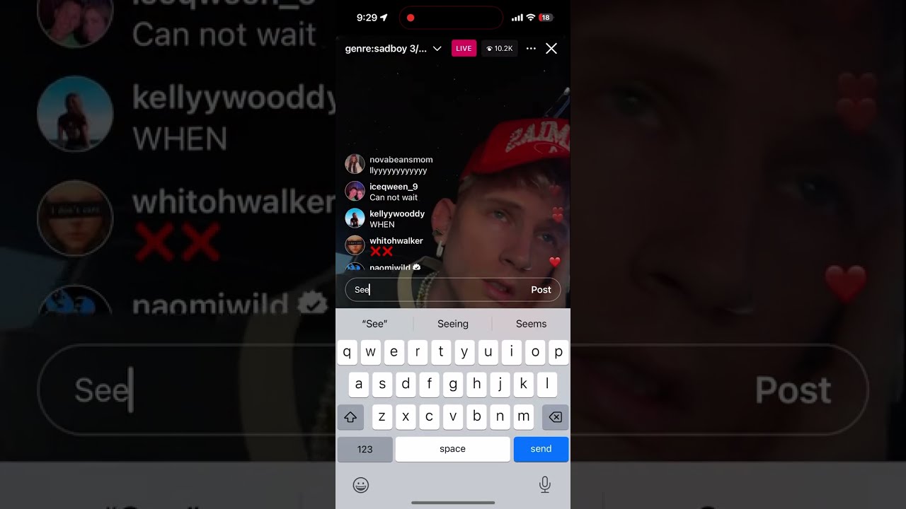Machine gun Kelly full ig live 3/20/24