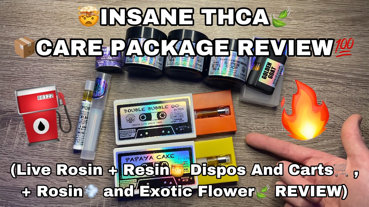 CRAZY! THCA CARE PACKAGE UNBOXING📦🍃 (Live Resin,Live Rosin Carts /Dispos + Rosin & Exotic Flower)💯⛽️