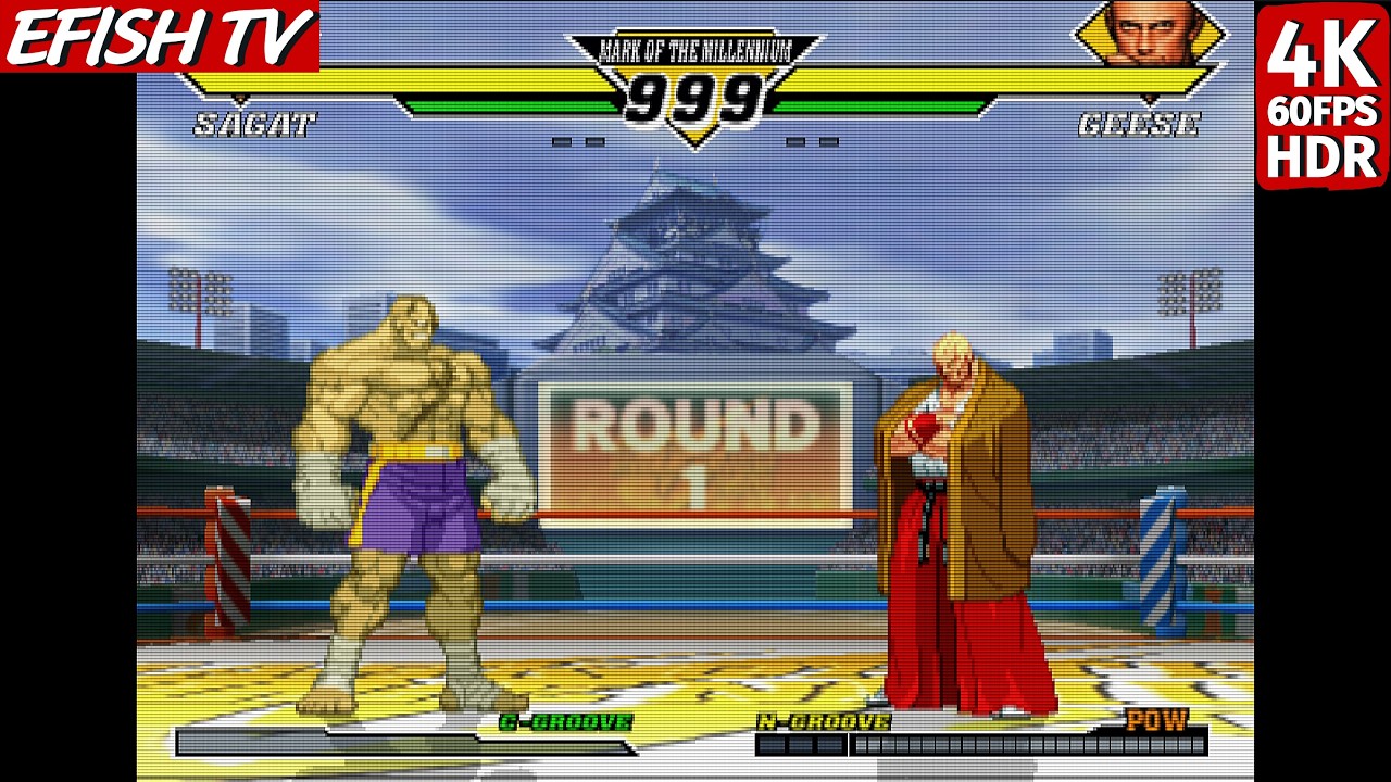Sagat vs Geese Howard (Hardest AI) - Capcom vs SNK 2