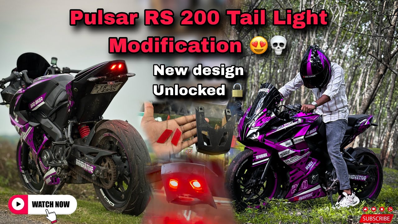 Pulsar RS 200 Tail Light Modification 😍💀 || New design Unlocked 🔓😱 || Bro Biker