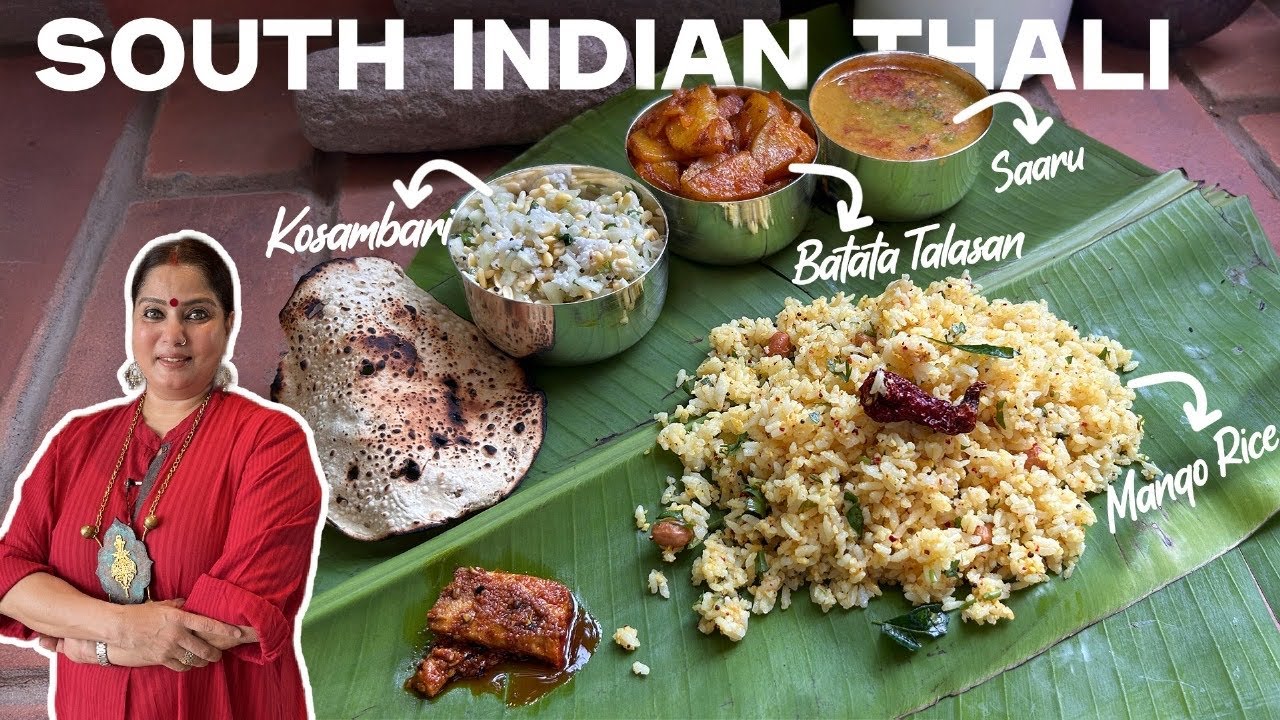 From My Kitchen to Yours: South Indian Thali with Mango Rice, Saaru & Batata Talasan!