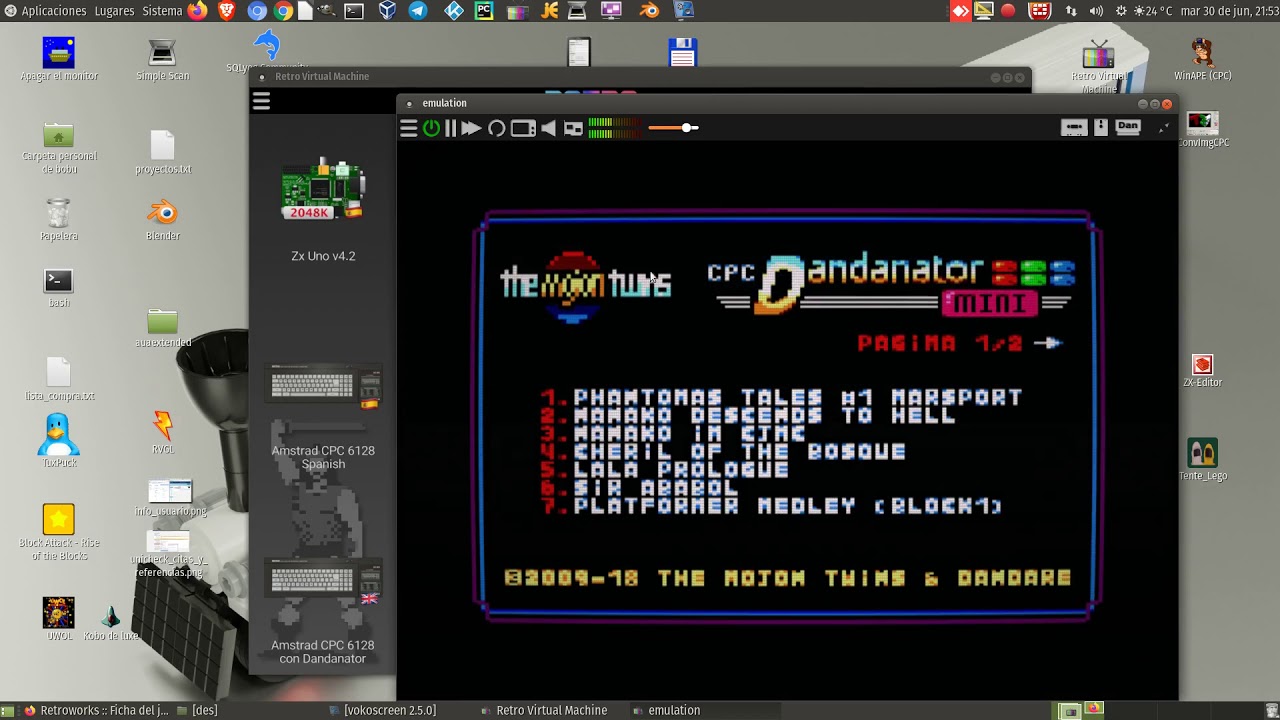 Emular un Amstrad CPC con Dandanator en Retro Virtual Machine (carga del juego: Sword of Ianna)