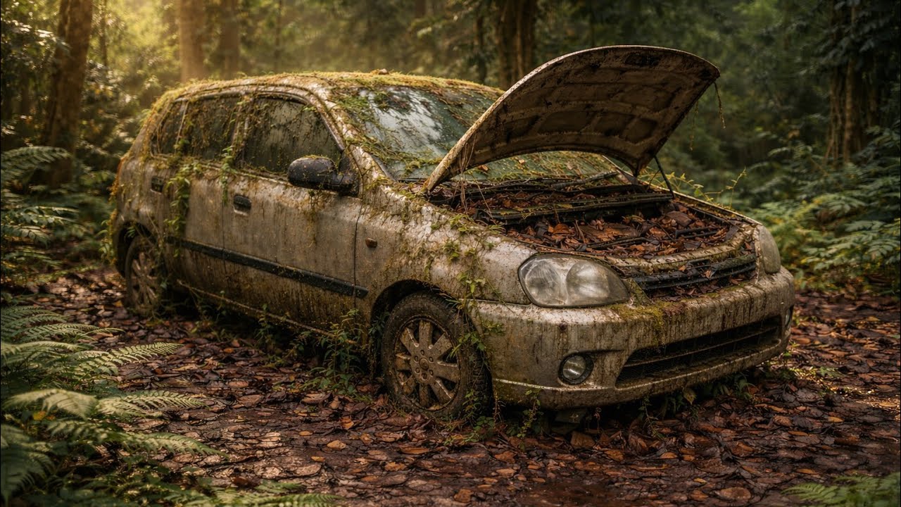 Starting and Test Driving a old Maruti Zen Car | old Abandoned Car Starting 