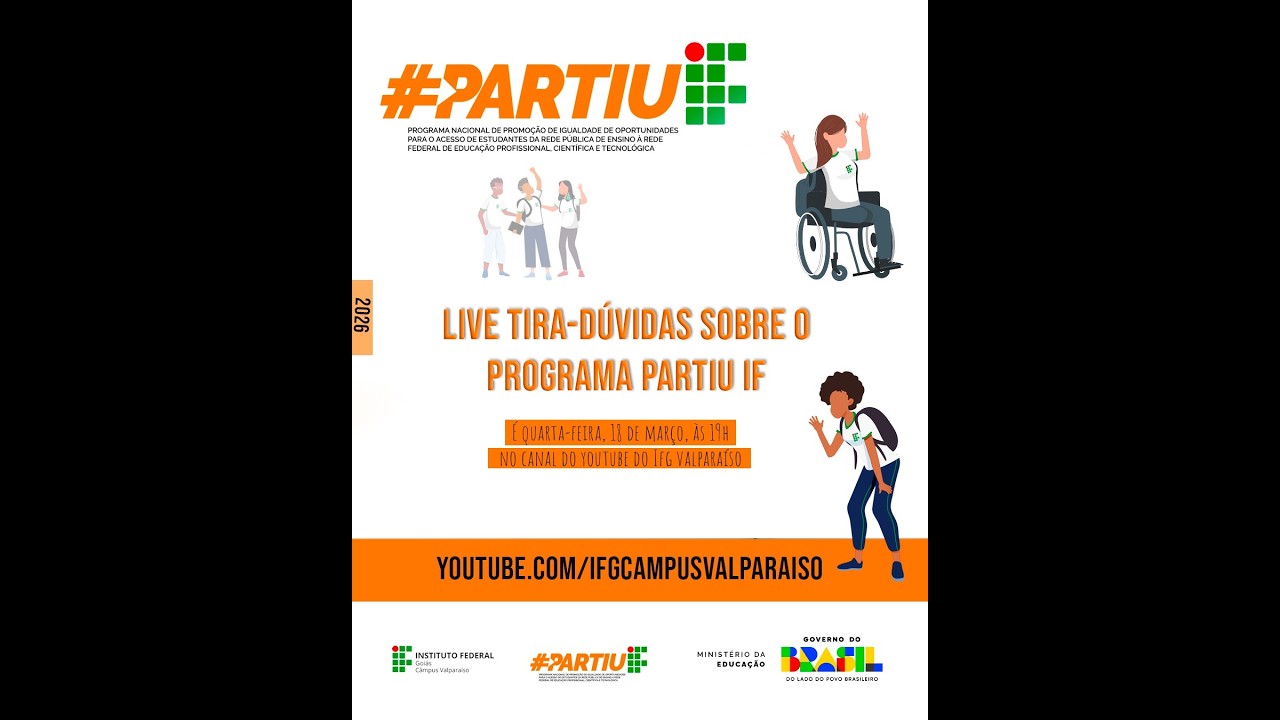 Live tira-dúvidas sobre o Programa Partiu IF