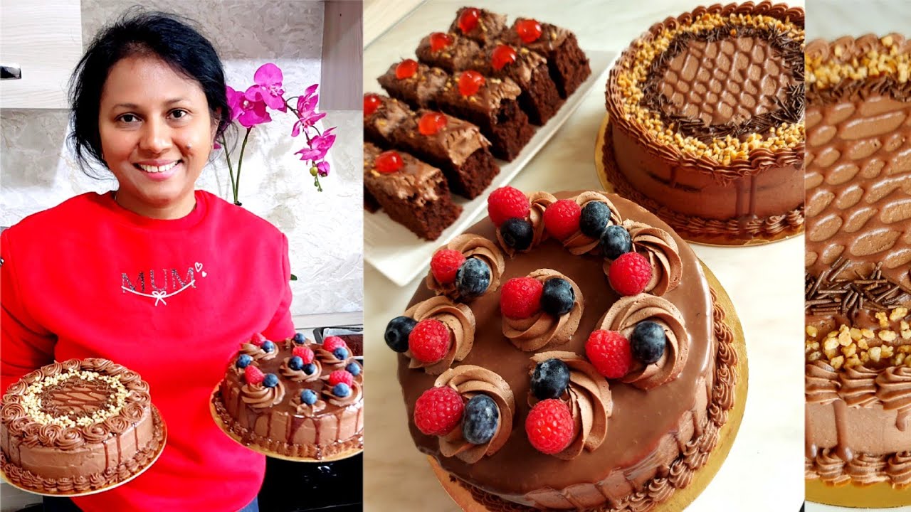 Zoom class එකේ පලමු දවස බොහෝ ඉල්ලීම් නිසා එකතුකලා/Chocolate cake , Chocolate buttercream , Ganache