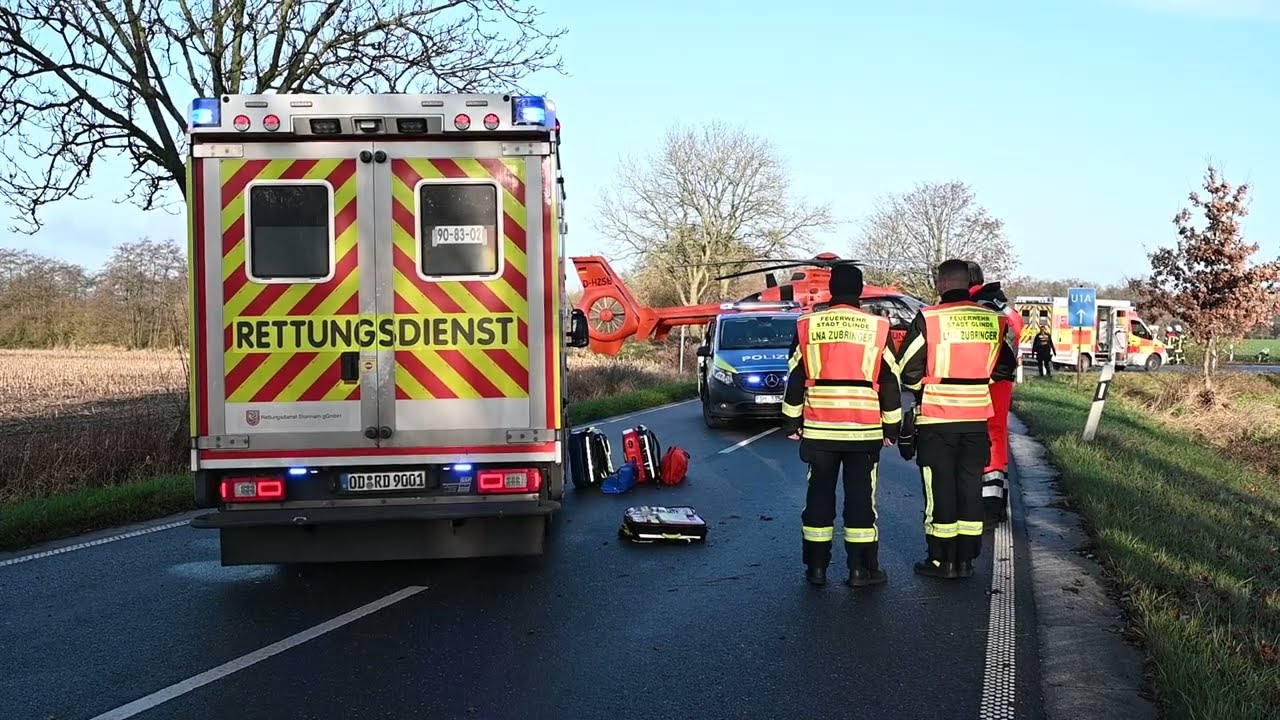 [Brunsbek/Langelohe] 2x Lebensgefahr nach Unfall zwischen Auto und Motorrad