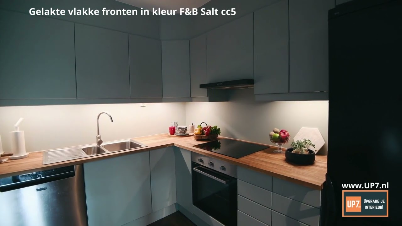 ikea Keukenfronten op maat in de kleur Farrow and ball Salt cc5.