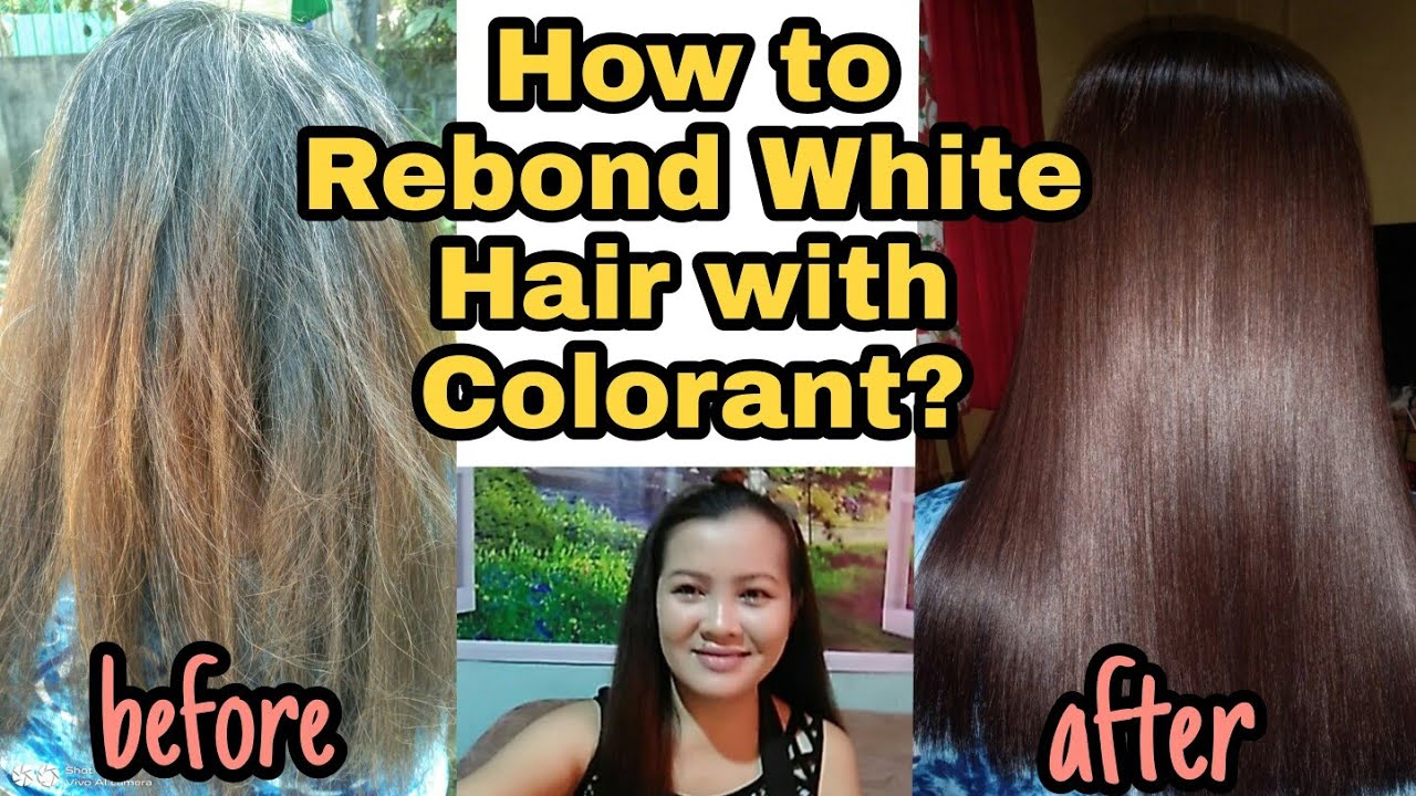 White Hair Rebonding with Color