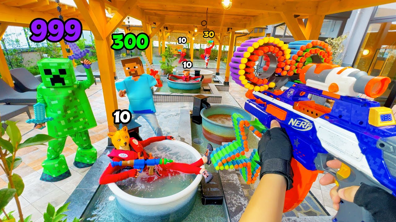 Nerf War | Amusement Park Battle 130 (шутер от первого лица Nerf)