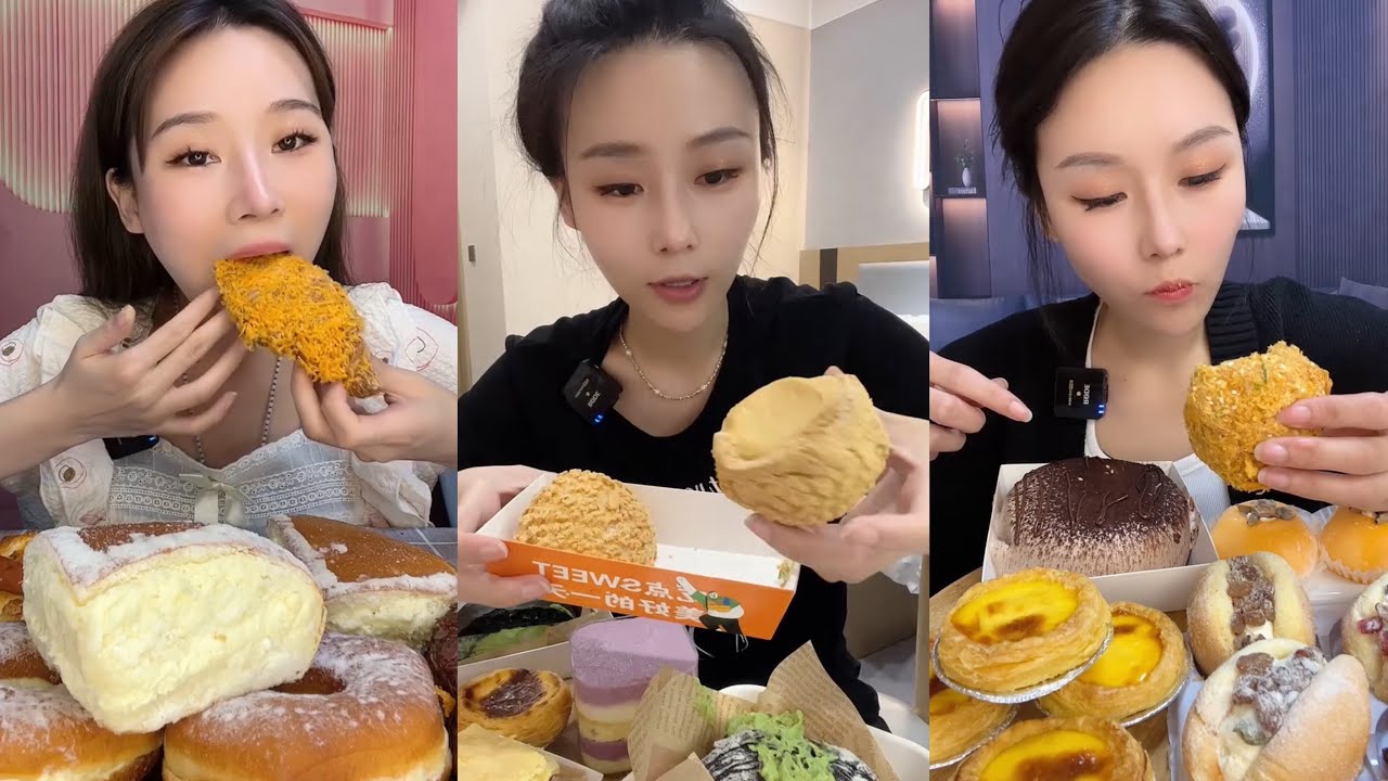ASMR MUKBANG - MUKBANG SOUND - GIANT SWEETIE BREAD, JAMBONS CAKE