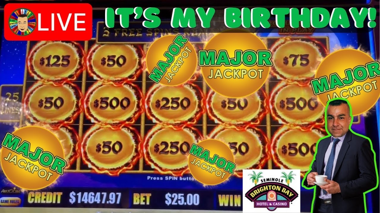 🔴LIVE! Birthday Slot Jackpots @Seminolebrightoncasino