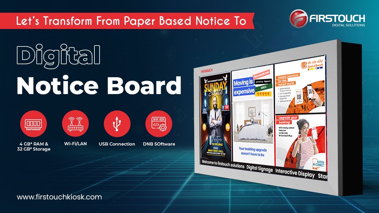 Firstouch Digital Notice Board For Smart Communication