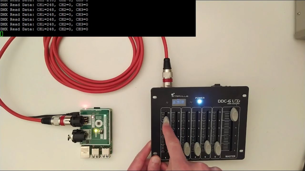 DMX Reception on Raspberry Pi with IS3710 chip