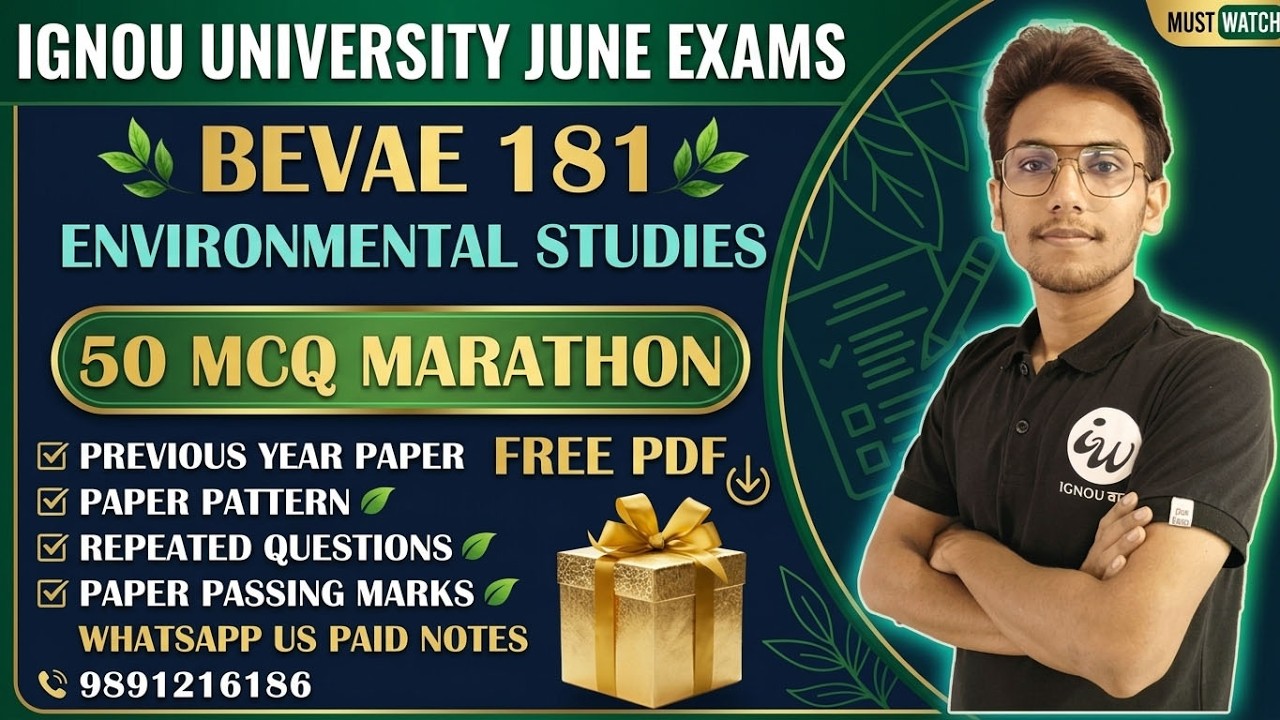 #173 BEVAE 181 (ENVIRONMENT)-50 MCQ MARATHON MOCK C-4 || IMPORTANT QUESTIONS | IGNOU WALAY