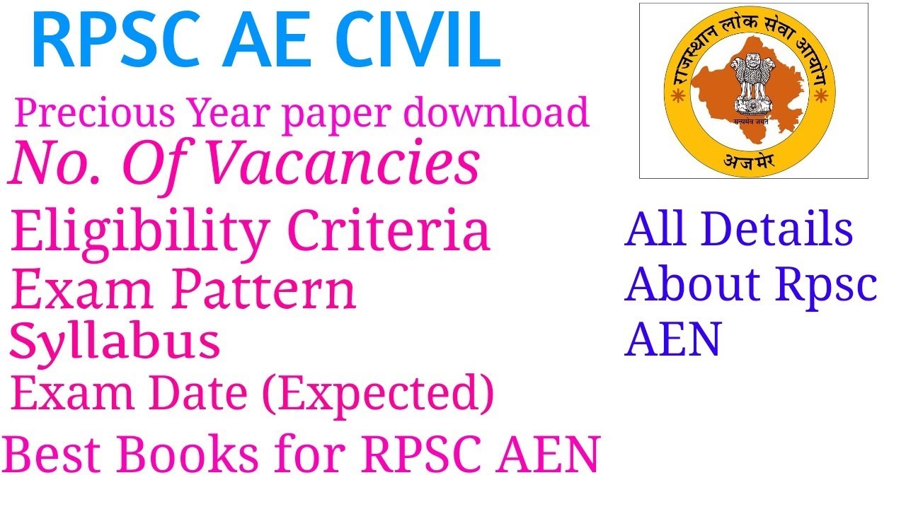 Rajasthan State AE Civil Vacancies (RPSC AE) all information post , exam , syllabus, books papers