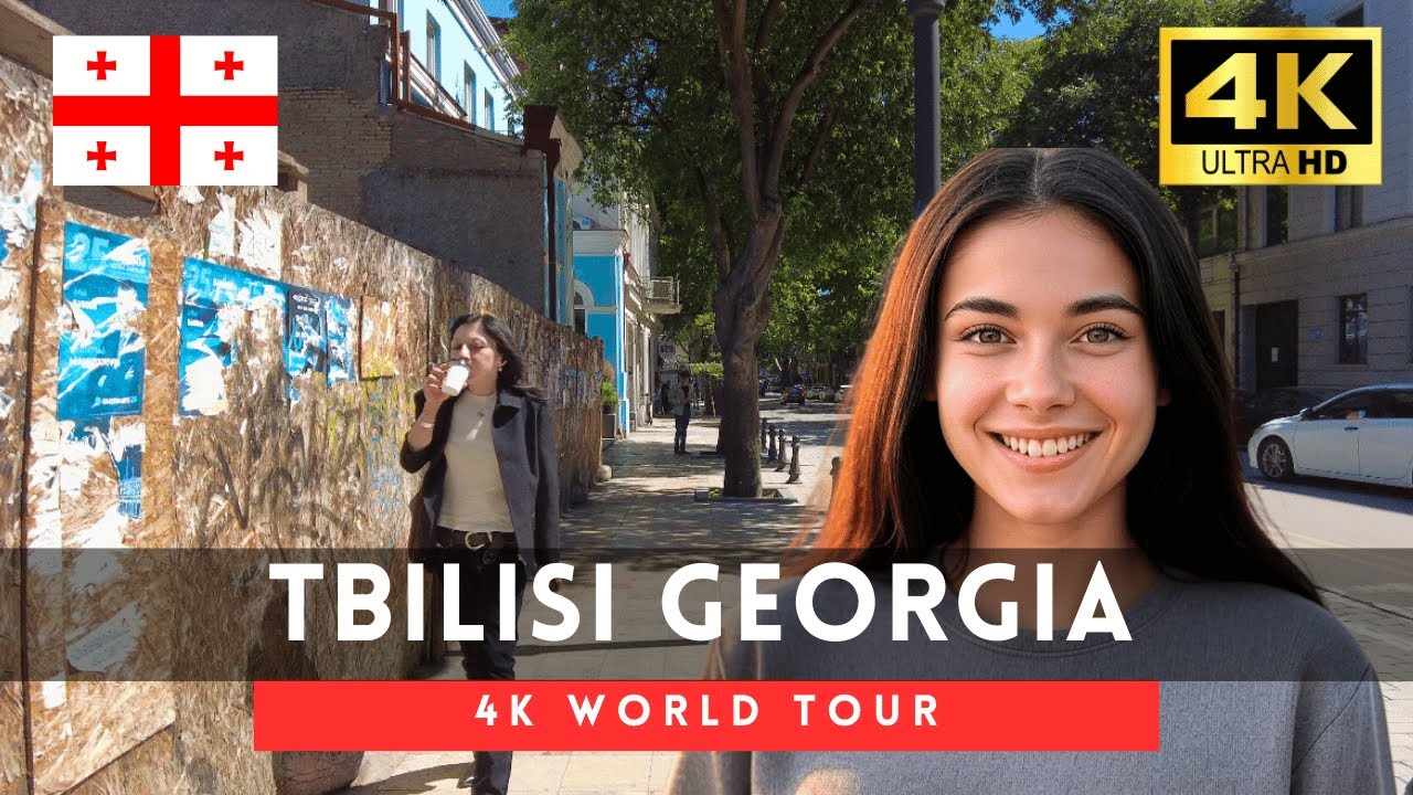 Georgia walking tour - 3 hours Tbilisi downtown walk 4k 60fps