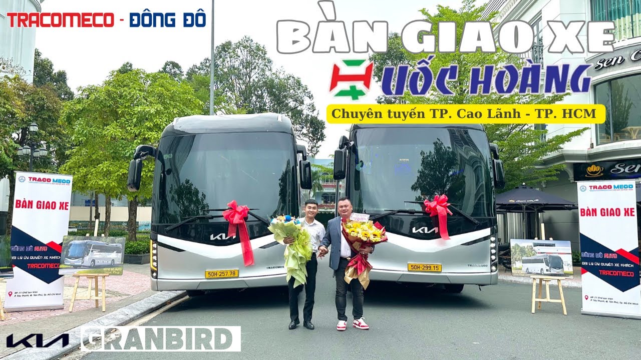Bàn giao Đợt 5 cho NX.QUỐC HOÀNG Cặp xe KIA GRANBIRD 47 ghế & 34P|Xe TRACOMECO động cơ Hyundai 425ps