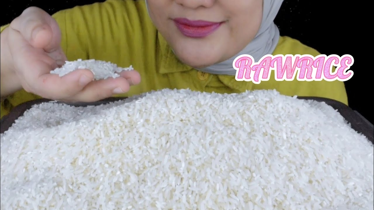 ASMR RAW RICE EATING || RAW RICE || MAKAN BERAS MENTAH 