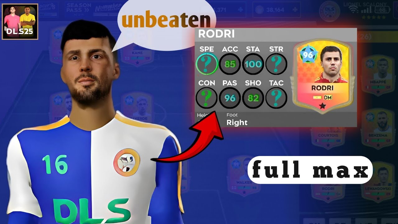 Rodri 96 MAX UPGRADE💥 || DLS 25 