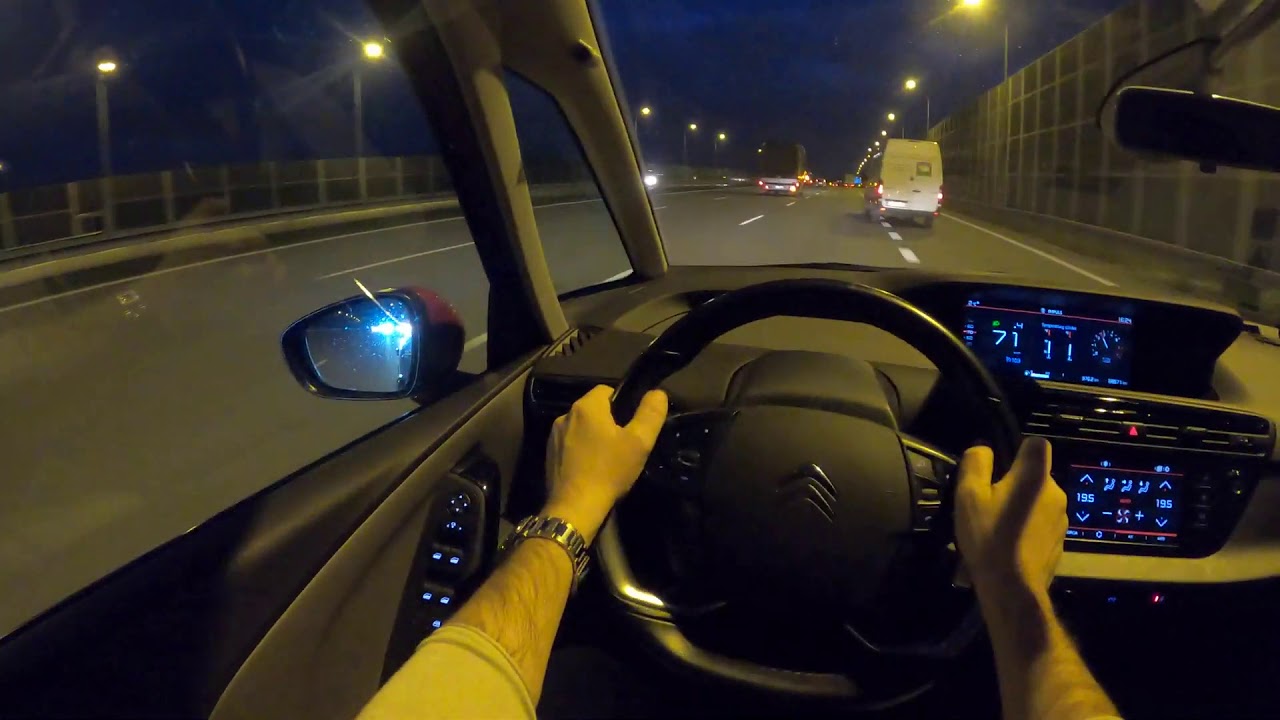 Citroen C4 Picasso Night 4K POV Test Drive