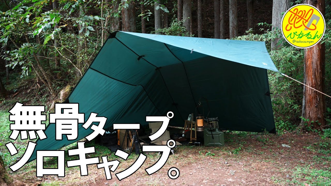 【ソロキャンプ】#244 代車でソロキャンプにGO！パート2！ タープ泊で楽しむシーズンラスト！！ 奥秋テント村 Vol.1