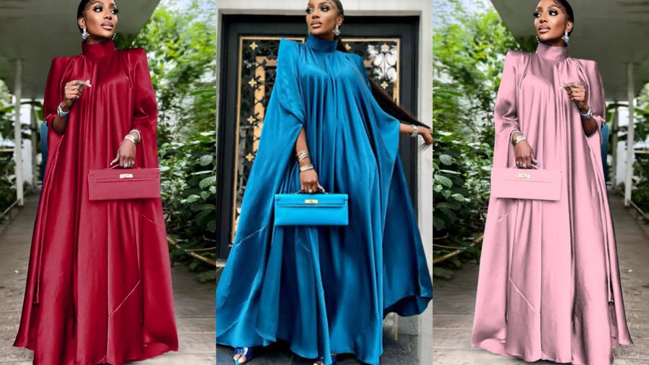 How to Cut and Sew High Neck BUBU KAFTAN Dress with SHOULDER PAD
