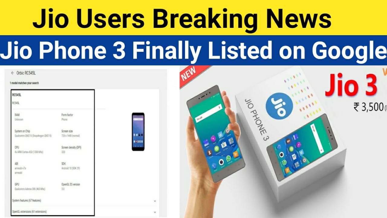 Jio Users Great News | Jiophone 3 Finally Listed On Google | Specifications and Pricing All Details