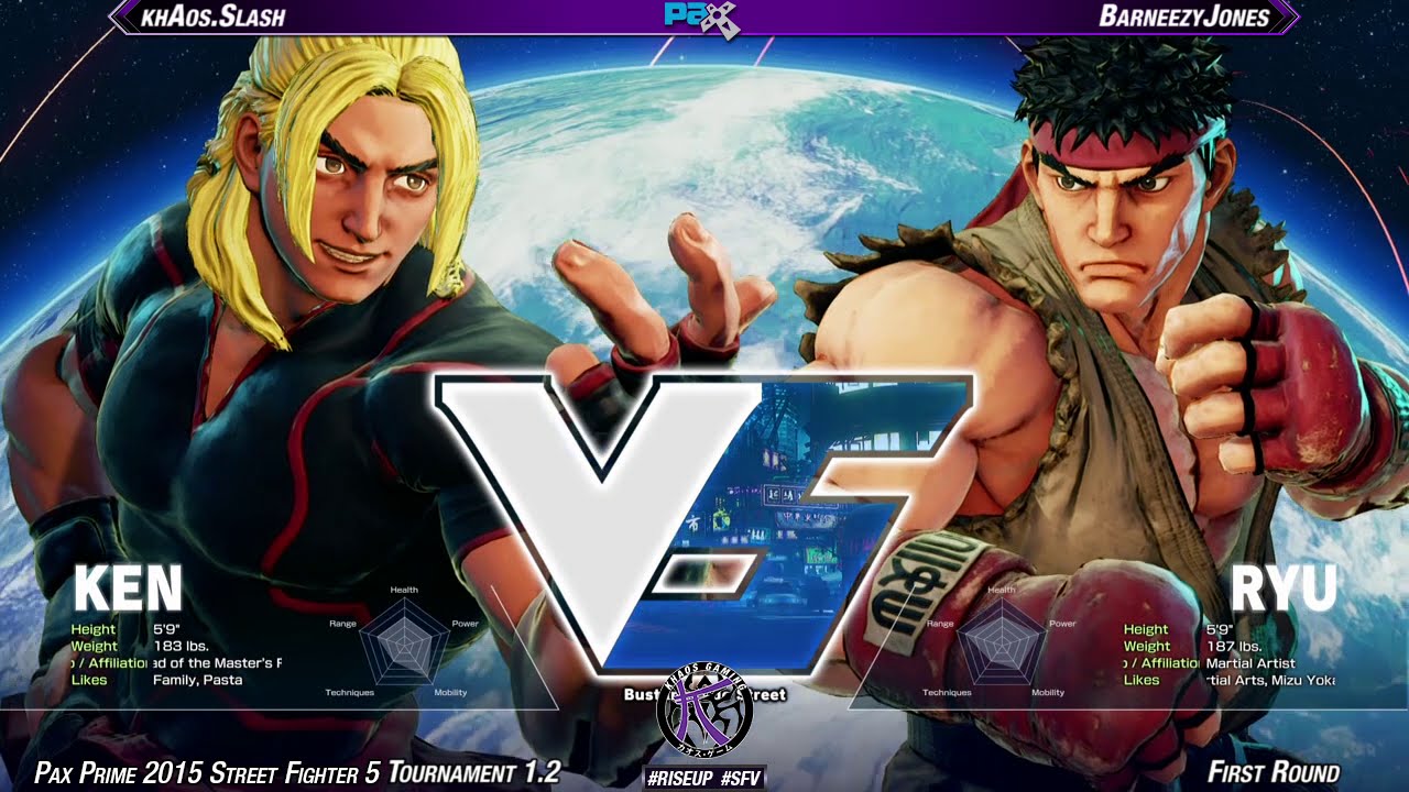 #PAX2015 #SFV Tournament 1.2 FR - khAos Slash (KEN-BIR) vs BarneezyJones (RYU)