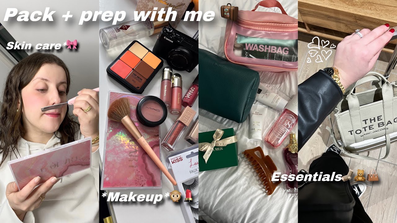 Pack with me🧳:جمعت معاكوم حوايجي باش نسافر👜+أساسيات السفر🎀/عنايتي بالبشرة 🫶🏻♥️