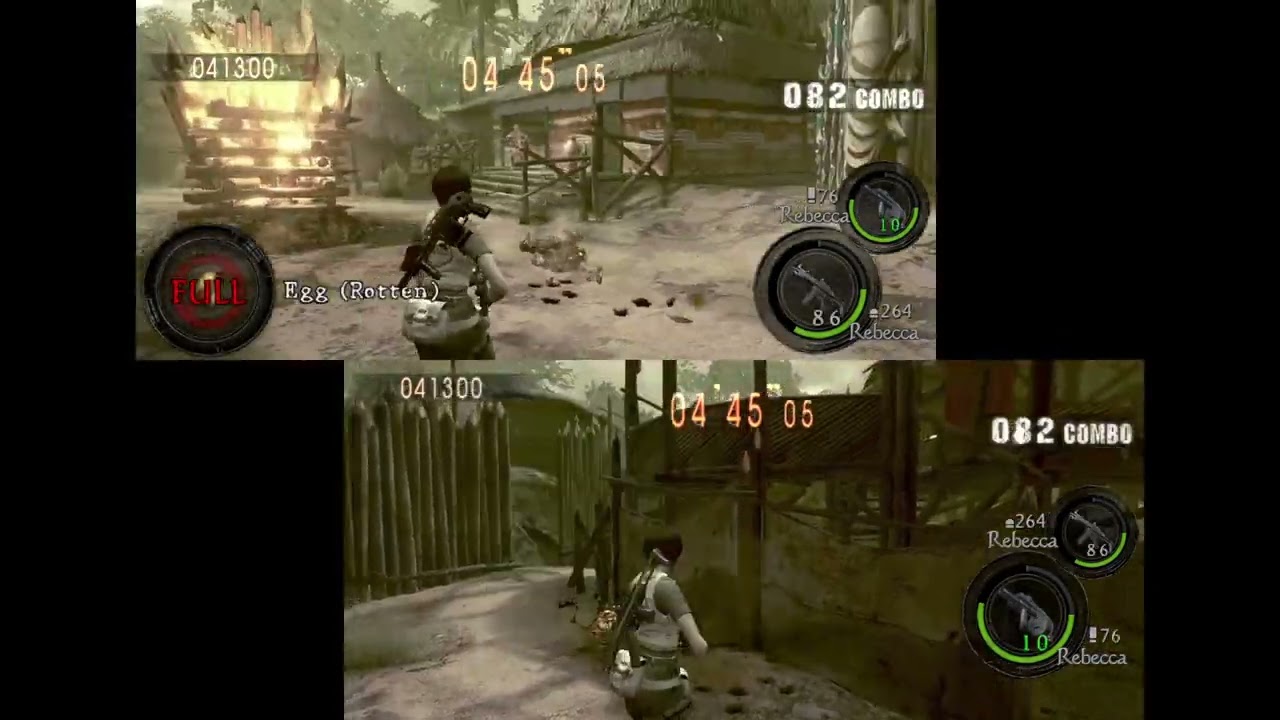 Resident Evil 5 Mercenaries Village Rebecca & Rebecca 150 Combo Split Screen