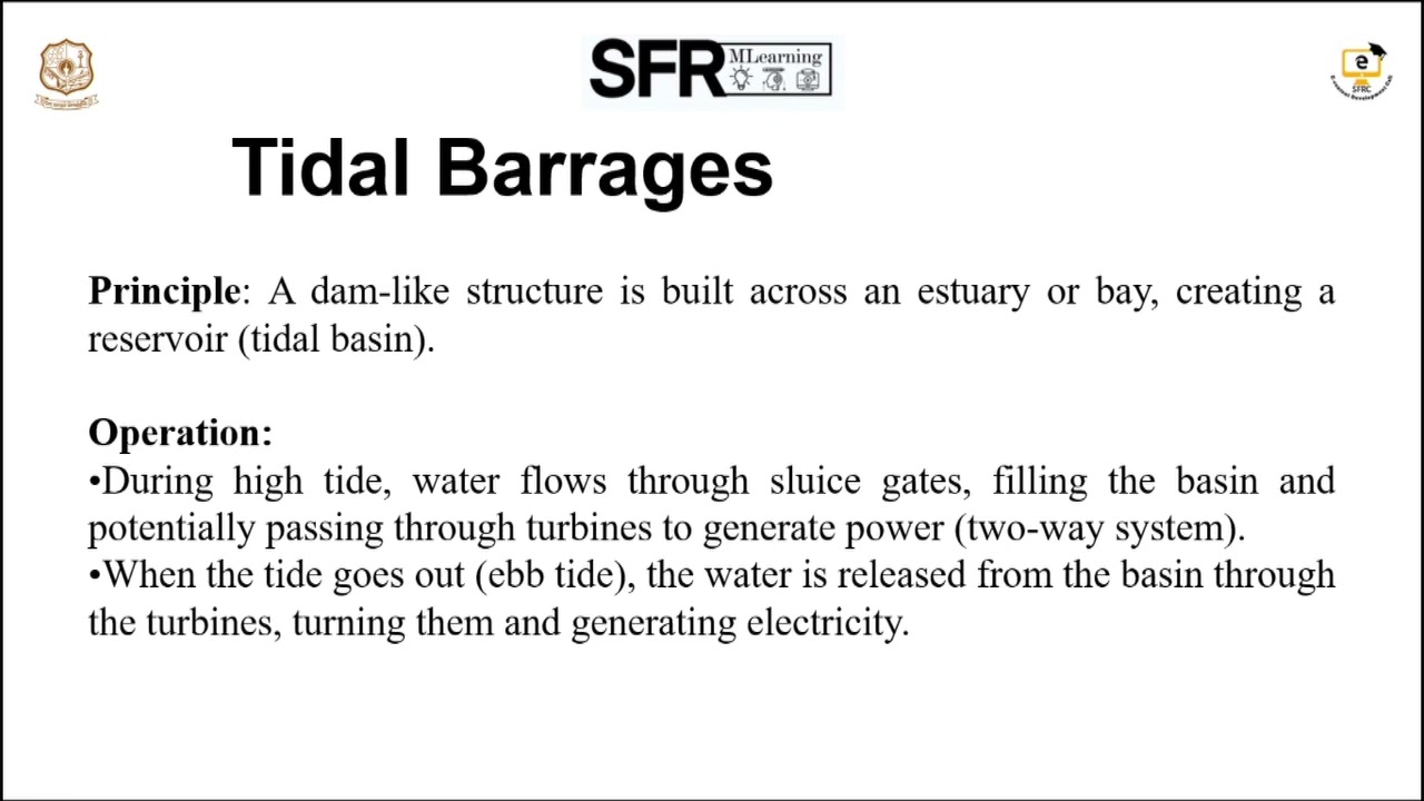 Components  & Operation methods of Tidal Power Plant by Ms R Bapitha , Asst Prof of Physics