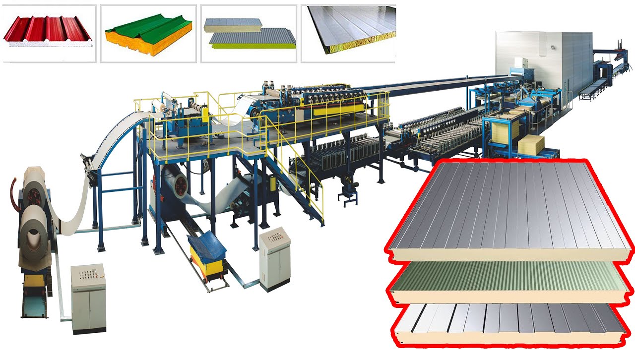 Tấm cách nhiệt EPS/PU/PIR/Rockwool - Quy trình sản xuất_Continuous Sandwich Panel Production Line