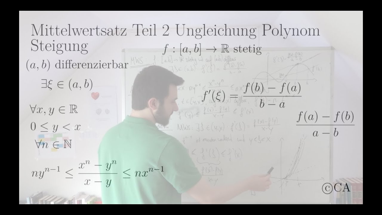 Mittelwertsatz Teil 2 Aufgabe Ungleichung Polynom Steigung (Analysis)