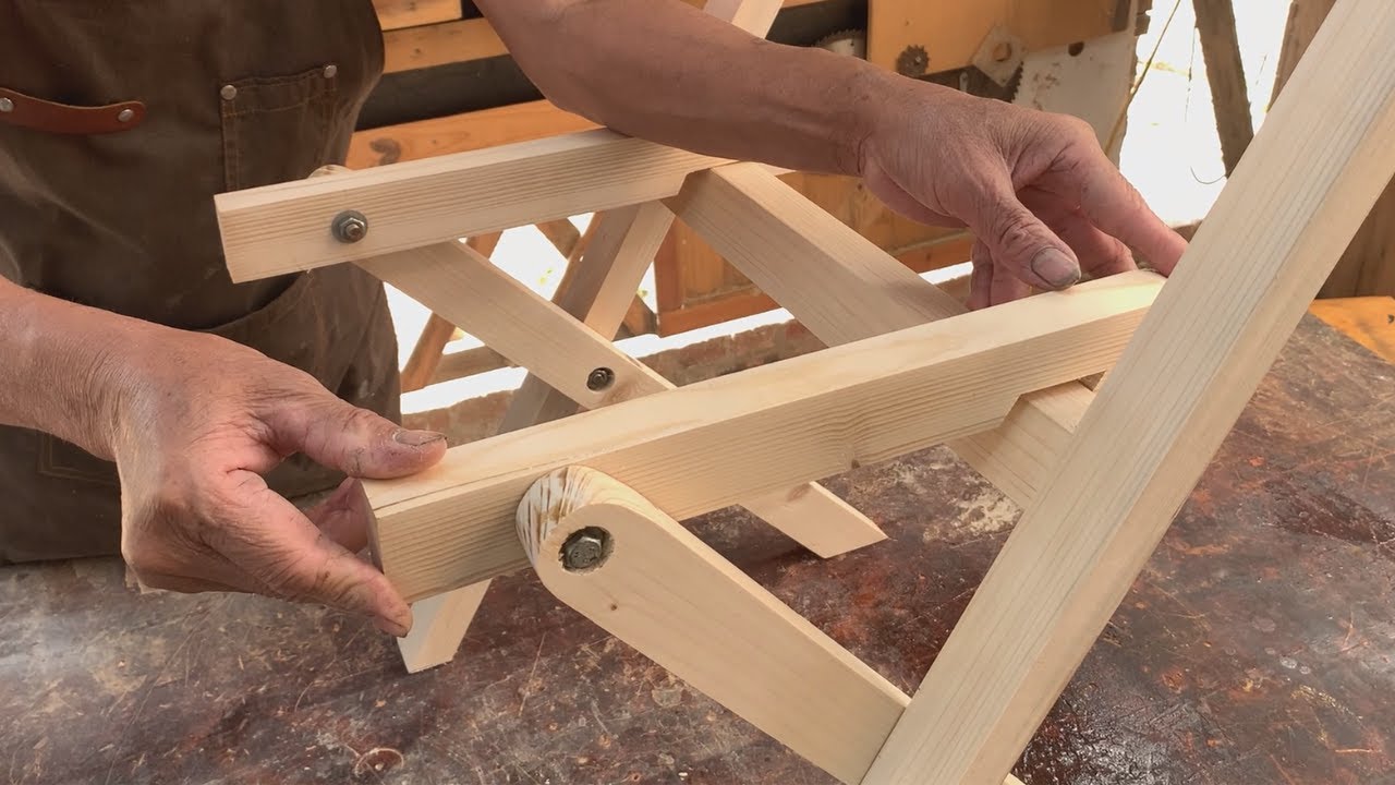 Smart Creative Ideas From Recycled Wood // Instructions For Making Easy Flexible Folding Chairs