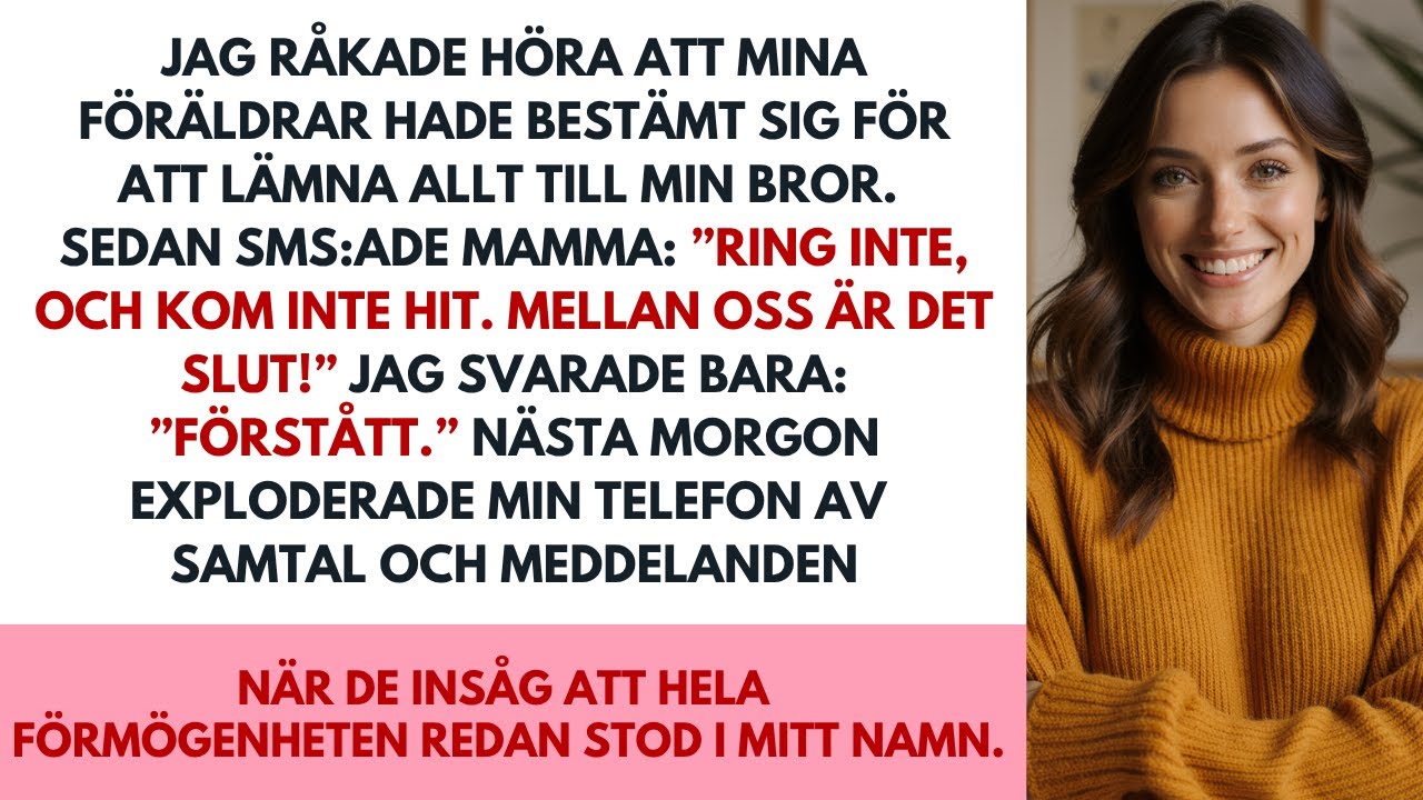 Mina föräldrar lämnade allt till min bror. Sedan skrev mamma: “Mellan oss är det över.”