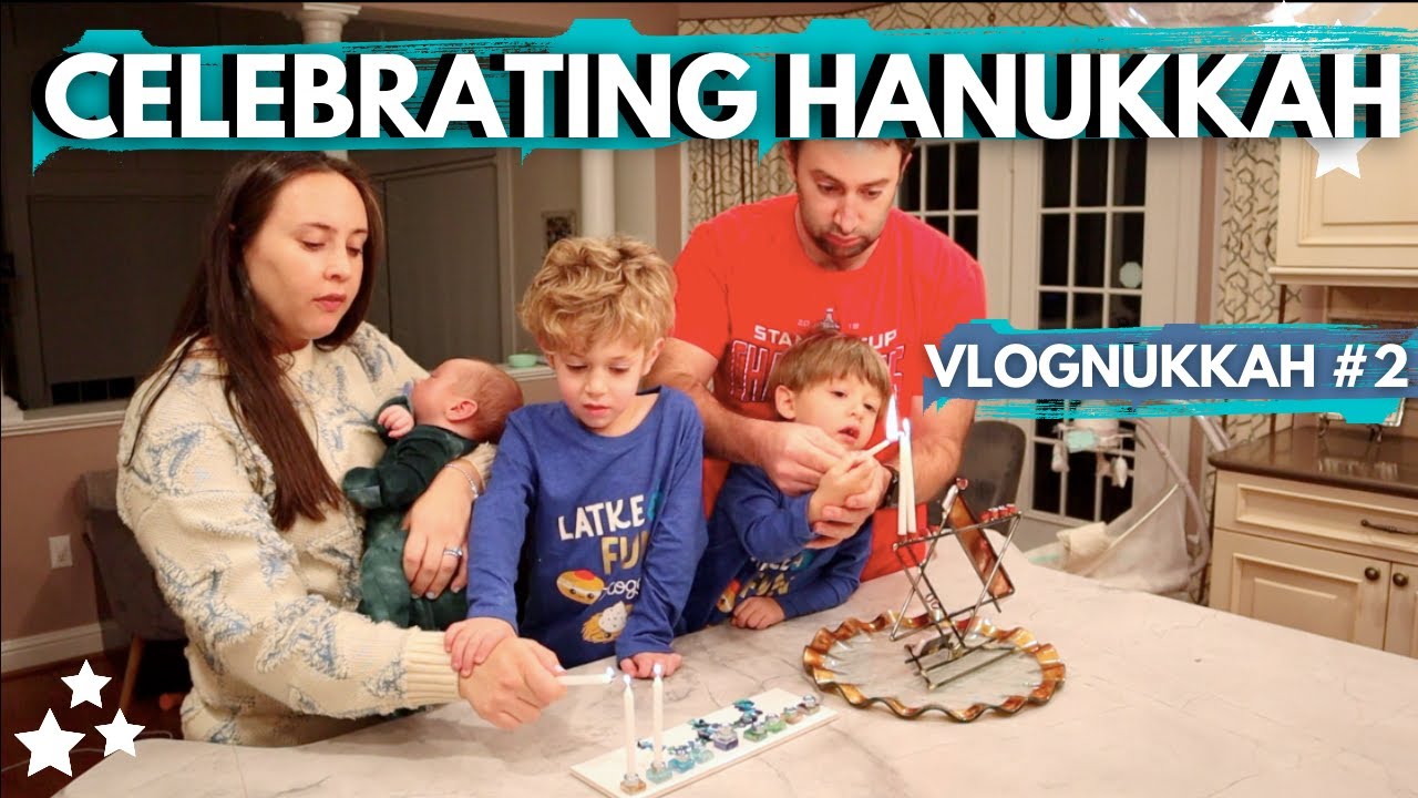 VLOGnukkah #2 - Blessings, Eating Jelly Donut Sufganiyot & Hanukkah Party