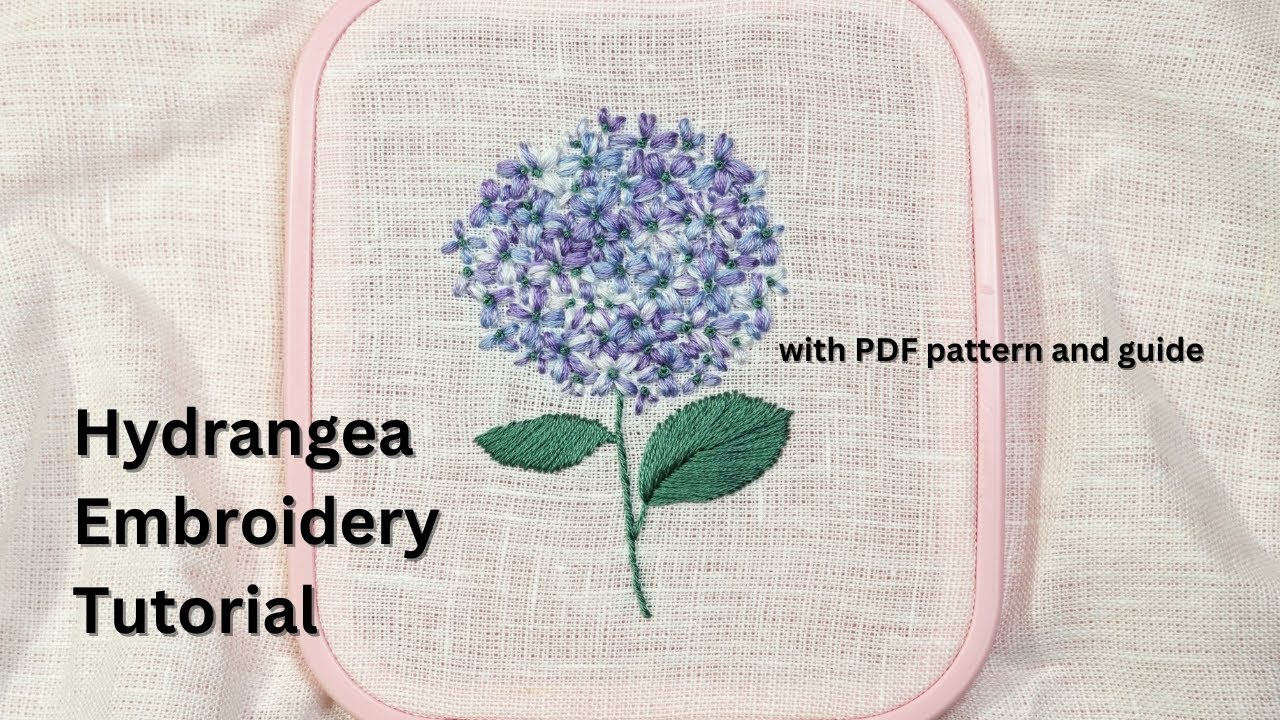 TUTORIAL: Simple Hydrangea Embroidery with Simple Stitches | Thread Art for Beginners