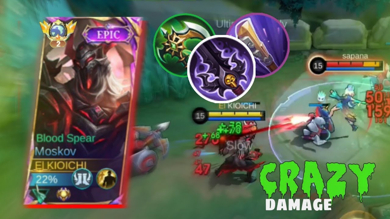 MOSKOV NEW BEST 1 HIT BUILD  ||  WTF DAMAGE 😱 !! Mobile legends bang bang