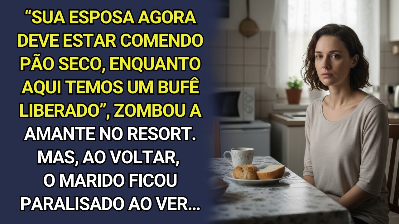 Sua esposinha agora deve estar comendo pão seco, zombou a amante no resort.Mas ao voltar para casa,