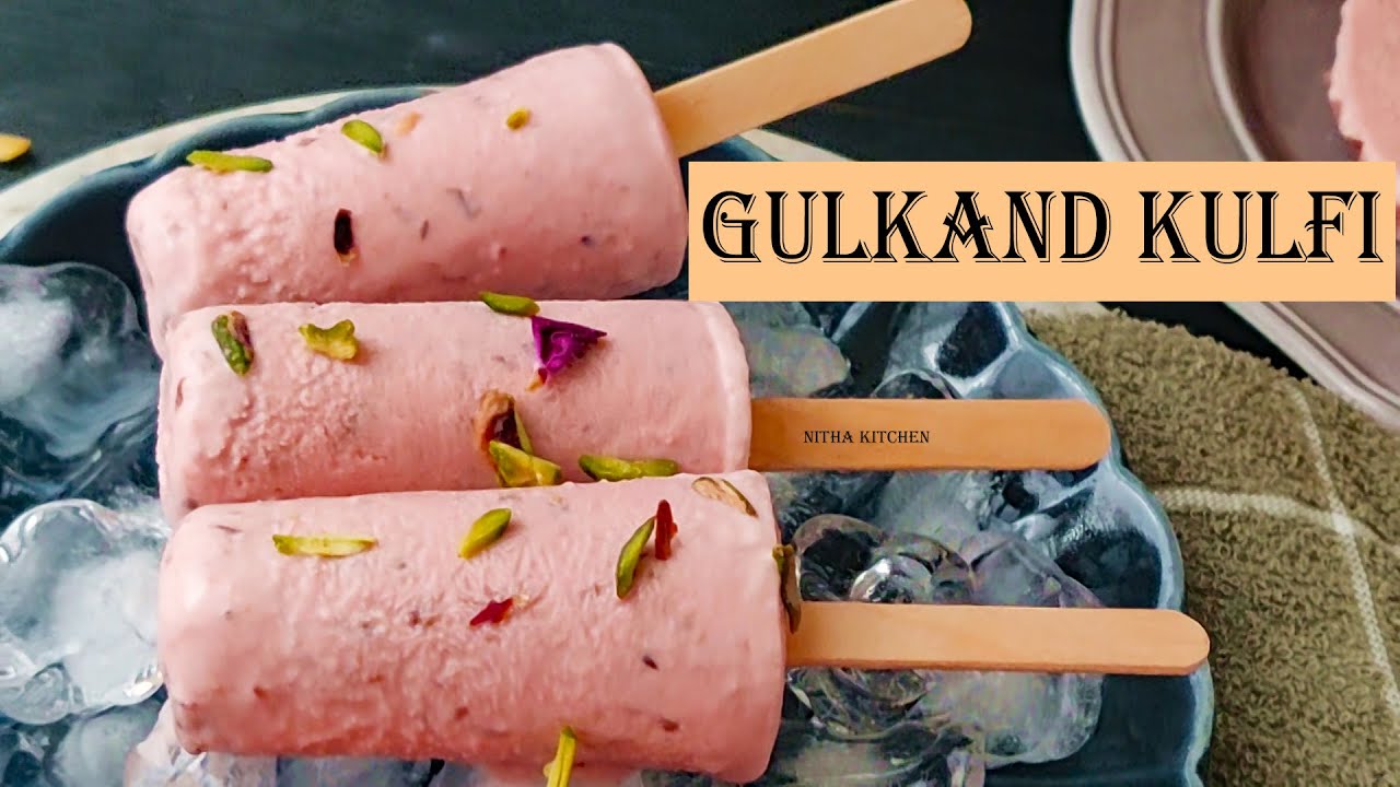 Gulkand Kulfi Rose Khulfi #kulfi #gulkandkulfi #rosekulfi #nithakitchen #gulkhandkulfi