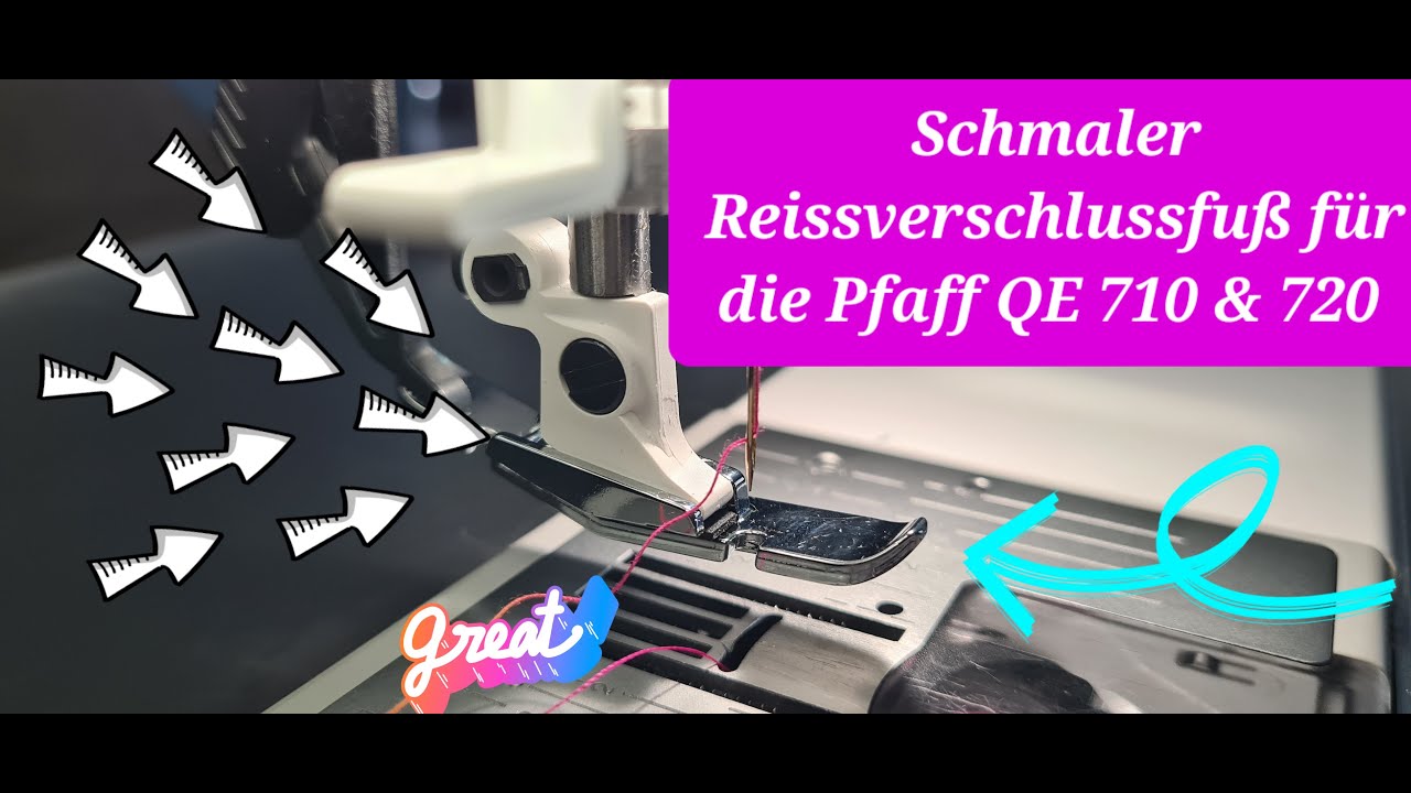 Alternativer Reissverschlussfuß für die Pfaff QE 710&720