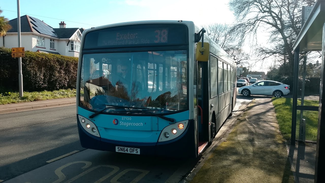 Stagecoach South West 27130, SN64OFS, 38 to Exeter Bus Station.