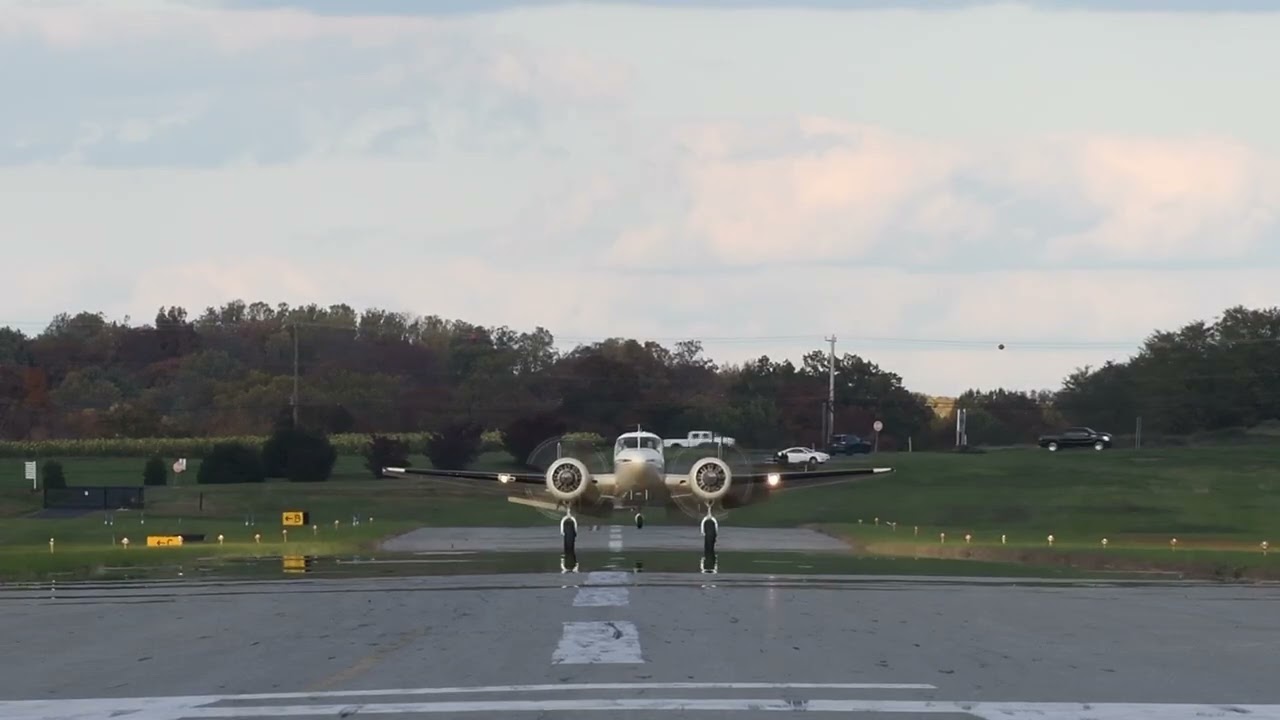 Beech 18 landing.  