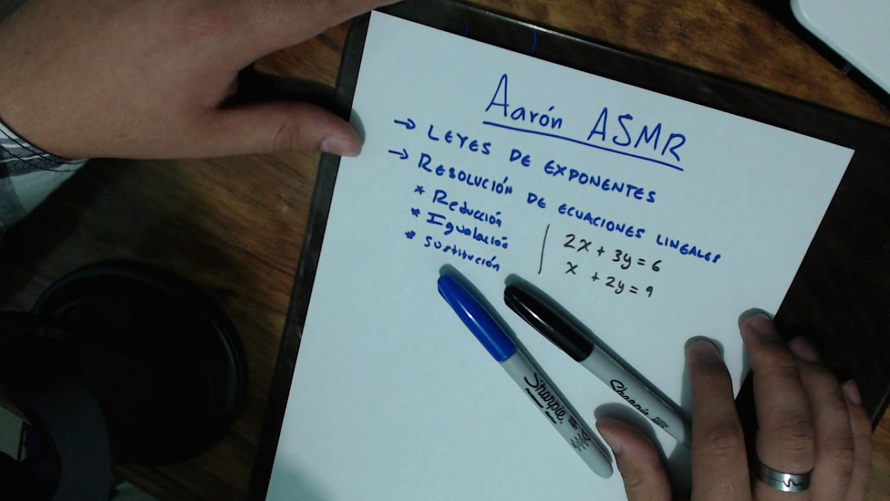 EXPONENTES. SISTEMA DE ECUACIONES LINEALES. Matemáticas. ASMR en Español.