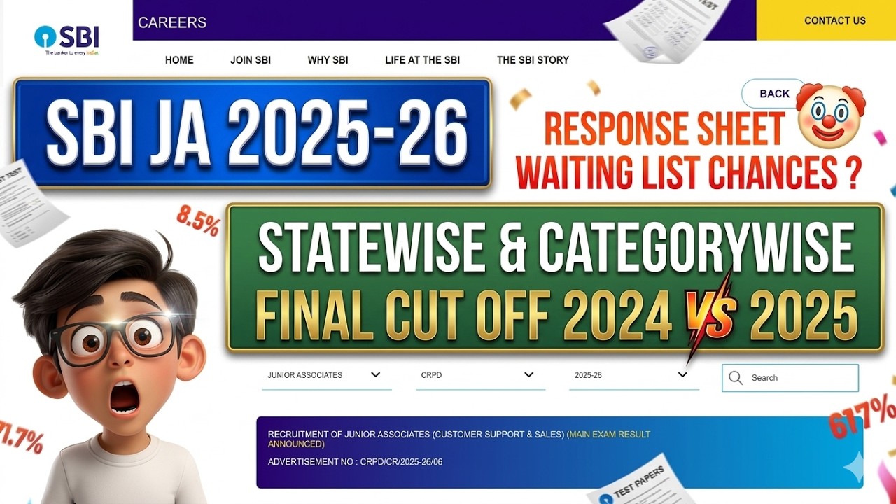 SBI JA 2025-26 Final Cut Off OUT 😱 | Waiting List Chances & Cutoff Statewise & Categorywise