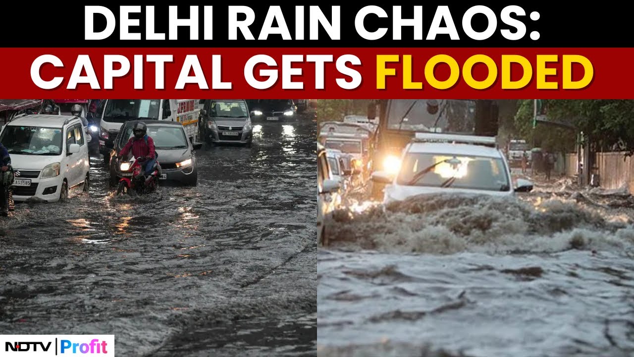 Delhi Rain Havoc: National Capital Gets Massive Rains, Roads Clogged; Orange Alert Issued